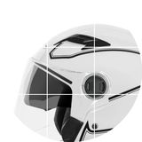 摩托车头盔电动车哈雷头盔男女士夏季四季双镜片半覆式安全帽防雾