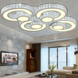 现代LED贴片客厅灯浪漫水晶卧室吸顶灯多头圆形餐厅灯多头书房灯