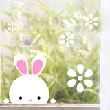 新款卡通墙贴纸客厅卧室儿童房贴画厨房卫生间玻璃贴可爱小兔兔