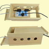 电线收纳盒 插座理线盒电源线整理盒子实木超大号插板插排集线盒