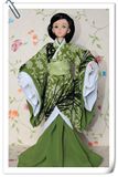 芭比娃娃配件服饰可儿衣服-纯手工《画皮》造型古装绿色花纹古装