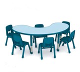 月亮桌塑料桌椅儿童桌子塑料桌儿童学习课桌椅幼儿园专用桌椅