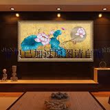 客厅装饰画卧室壁画玄关挂画东南亚泰式室内油画新中式墙画 荷花