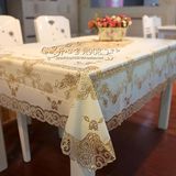 欧式烫金桌布台布 PVC长方形烫金镂空餐桌布 茶几布 防水防油免洗