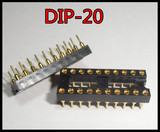 DIP20 20脚 全镀金IC座 运放座 插座 圆孔运放座 2.54mm