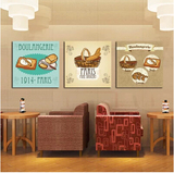 咖啡厅装饰画西餐厅欧式复古个性墙画面包店创意壁画厨房餐厅挂画