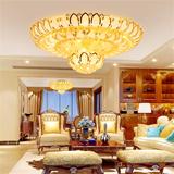 豪华大气莲花客厅水晶灯金色圆形大厅吸顶灯新款热销1 1.2 1.5米