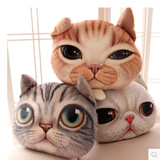 卡通逼真3D立体喵星人猫咪抱枕汽车沙发摆件猫头靠垫可拆洗礼物
