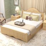 木床白色松木床1.8米双人大床1.5米单人床1.2儿童床1米硬板欧式实