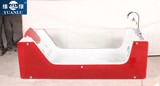 厂家直销 新款钢化玻璃 单人冲浪按摩浴缸，单人彩色浴盆