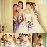韩式梦幻新娘伴娘姐妹手捧花婚庆路引花结婚婚礼花球仿真创意紫色