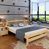 简约现代包邮实木床双人床松木床儿童床单人床松木1米1.2 1.5 1.8