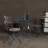 欧美式阳台户外创意简约铁艺桌椅 休闲现代小茶几家用组合三件套
