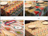 东南亚波普餐桌布波浪纹桌布布艺 波西米亚盖布 三角形餐厅桌布