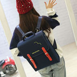 新款双肩包女日韩版初中学生书包学院风男潮流方形背包旅行电脑包