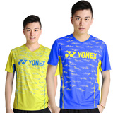 新款YONEX尤尼克斯YY羽毛球运动服圆领T恤男女情侣款单上衣短袖