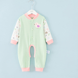 婴儿连体衣服满月女宝宝新生儿哈衣0-3个月长袖8春秋装秋冬睡衣