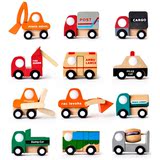 日单系列木制玩具汽车模型  迷你摆件可爱小汽车/飞机十二件套装