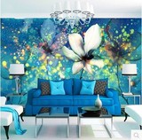 3D立体大型壁画美式乡村田园壁纸客沙发客厅电视背景墙纸梦幻花卉