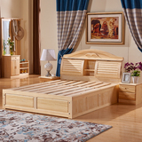 包邮实木单人床1米1.2m松木双人床1.5M大床1.8米简易木床可定制床