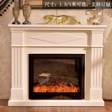 1.3/1米欧式壁炉 白色仿真火壁炉装饰柜 美式实木壁炉架 电子壁炉