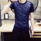 夏季2016新款卡宾男士短袖T恤圆领纯色体恤衫 韩版修身时尚男装潮