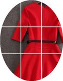 琳朵儿2016早春高圆圆同款红色连衣裙显瘦晚装高腰打底裙 红色 S