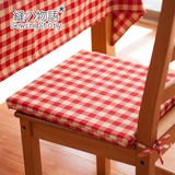 缝物语美式乡村田园格子系列可拆洗纯棉色织海绵椅垫坐垫餐椅垫