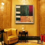 手绘热销现代东南亚风情色块抽象油画欧式酒店会所客厅简约装饰画