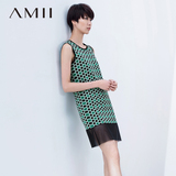 Amii2016春装新款 艾米女装大码无袖针织修身夏装连衣裙夏