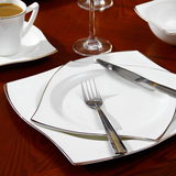 欧式骨瓷西餐盘创意方形酒店牛排盘西餐餐具陶瓷盘子平盘菜盘家用