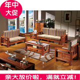 现代中式实木橡木伸缩多功能沙发床双人三人位客厅家具组合包邮