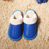 新款儿童防水皮拖鞋 居家小孩男女款防水防滑秋冬季保暖棉拖鞋