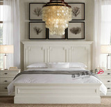 RH高档实木双人床法式乡村简约做旧白色1.8米床欧式宜家样板房床