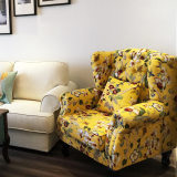 极美家具美式乡村沙发地中海布艺沙发北欧客厅书房单人沙发老虎椅