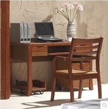 特价现代中式实木电脑桌 橡木书房书桌学习桌虎斑色办公桌1.3米