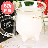 teatime 创意杯子水杯 双层玻璃杯 可微波耐热牛奶杯小奶牛杯包邮