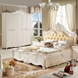 卧室组合家具套装卧室家具成套六件套实木欧式法式床+衣柜+梳妆台