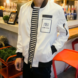 春夏季男士韩版薄款印花棒球服外套学生潮青年修身大码夹克衫外衣