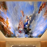 欧式3D大型壁画天顶天花板宫廷壁画酒店KTV现代吊顶油画墙纸壁纸