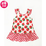 包邮 外贸原单 儿童女童 沙滩 温泉  草莓 裙式连体泳衣
