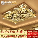 LED客厅灯具长方形水晶灯饰现代简约吸顶灯高端奢华气泡水晶柱灯