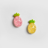 闪粉菠萝水果冰箱贴磁贴 创意磁铁贴 立体树脂韩国早教磁性贴