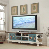 美式乡村电视柜茶几组合 欧式客厅家具地中海田园现代彩绘电视柜