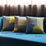 创意特色沙发靠垫正方形45cm多色彩拼接现代风格棉麻外套布料抱枕