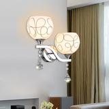 家用现代简约led水晶壁灯浪漫温馨卧室床头灯客厅走廊灯过道灯具