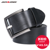JackJones杰克琼斯男装牛皮革针扣黑色商务皮带腰带C|216177008