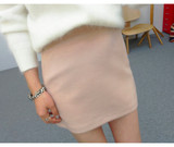 [小安]韩国正品女装 2015春季新款 时尚简约百搭呢子半身短裙现货