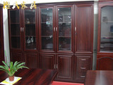高档五门书柜办公柜文件柜油漆实木时尚简约现代玻璃资料柜木质