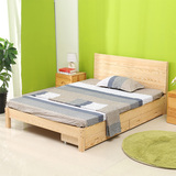 带抽双人床1.5环保经济型松木床实木床现代简约原木午休床儿童床